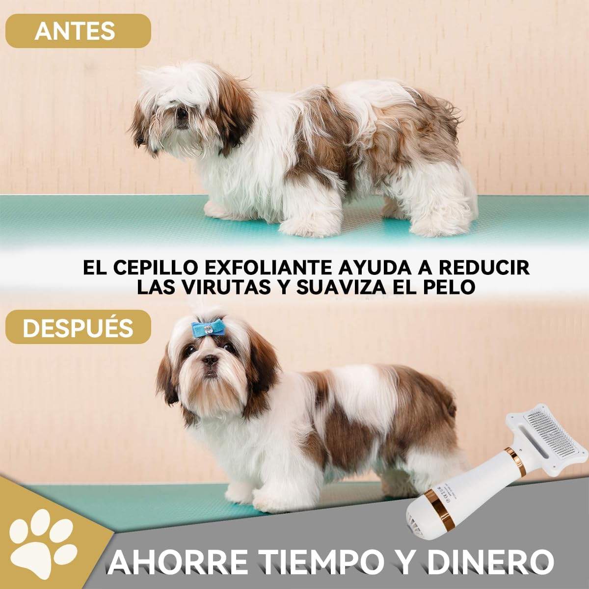 PEINE SECADOR PARA MASCOTA 2 EN 1