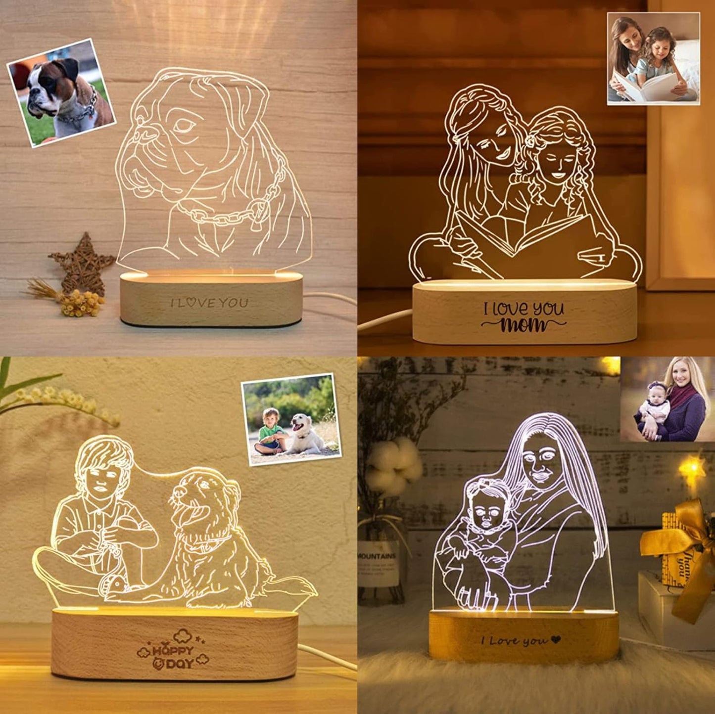 Lámpara Personalizada con Foto 15x15 cm