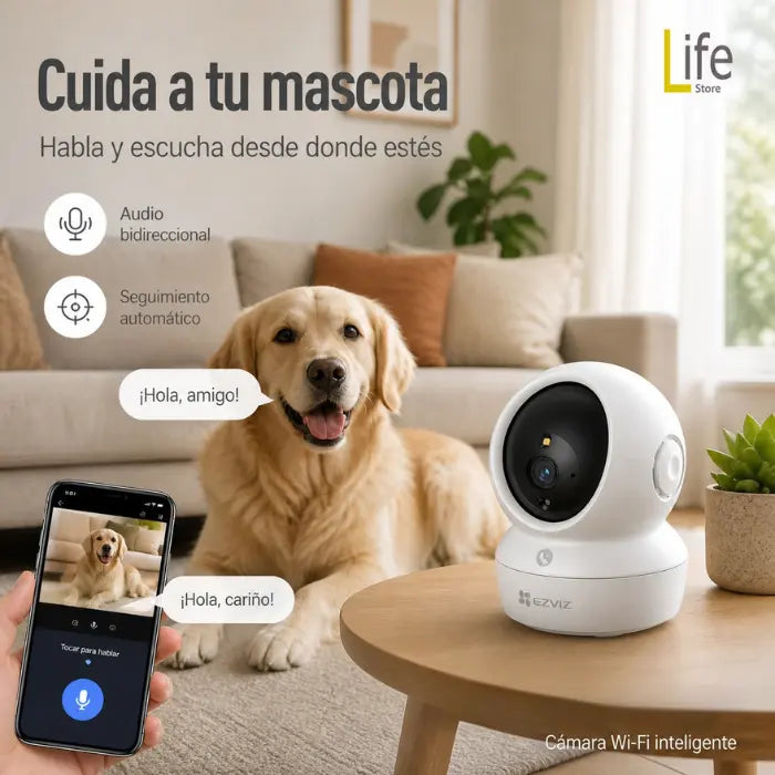 CAMARA DE SEGURIDAD 2MP WIFI CON MOVIMIENTO 360°