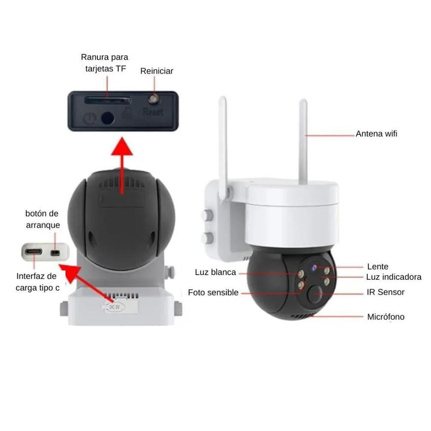 CAMARA DE SEGURIDAD 2MP WIFI CON MOVIMIENTO 360°