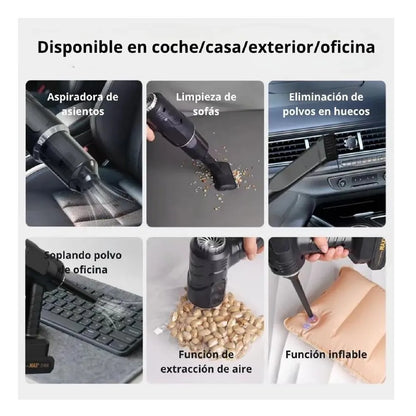 Aspiradora Portátil inalámbrica 2 en 1 para Auto y Hogar